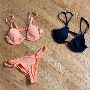 Garage Women’s Bikini Tops and Bottoms - Peach and Black